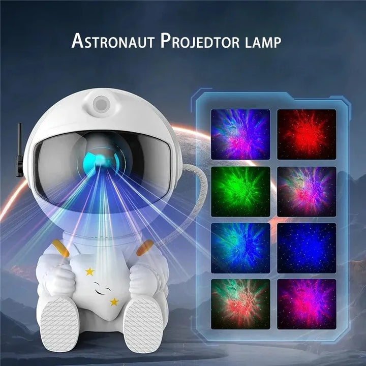 Astronaut Star Projector Night Light – USB Rechargeable & Remote Control