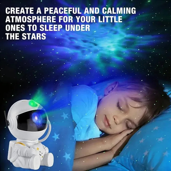 Astronaut Star Projector Night Light – USB Rechargeable & Remote Control