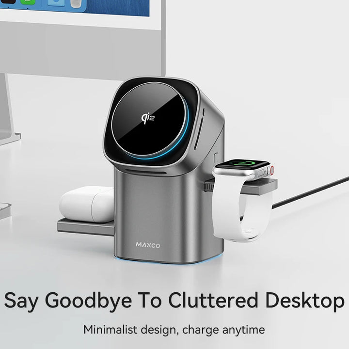 Qi2 3-in-1 Wireless Charger with Auto-Rotating Dock