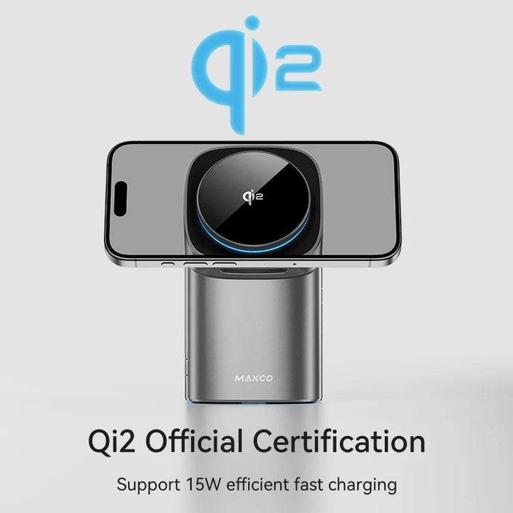 Qi2 3-in-1 Wireless Charger with Auto-Rotating Dock