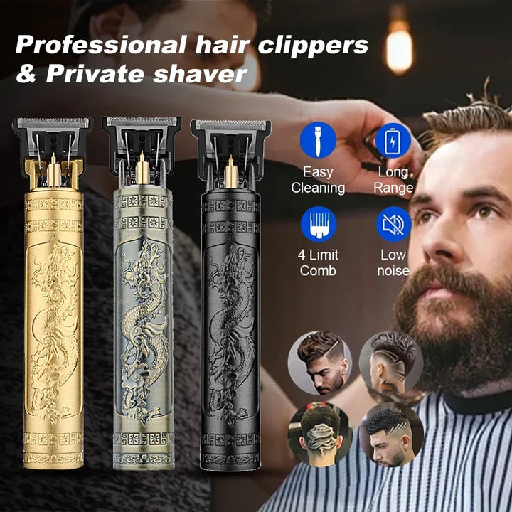 T9 Vintage Electric Hair Trimmer for Men – Rechargeable & Stylish