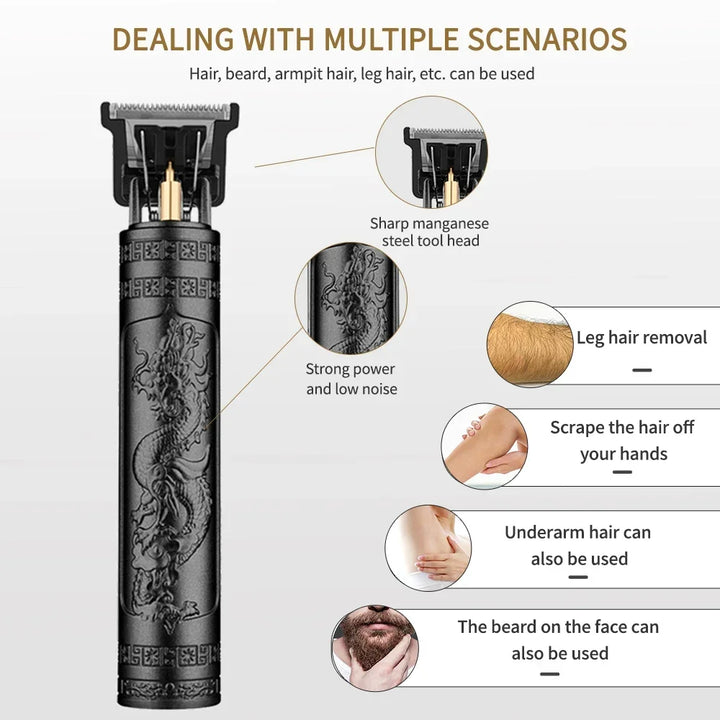 T9 Vintage Electric Hair Trimmer for Men – Rechargeable & Stylish