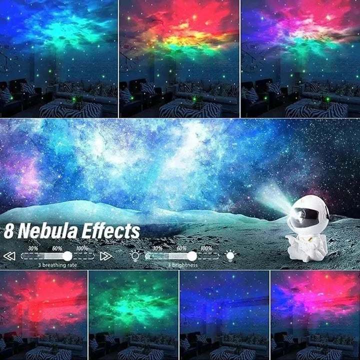 Astronaut Star Projector Night Light – USB Rechargeable & Remote Control